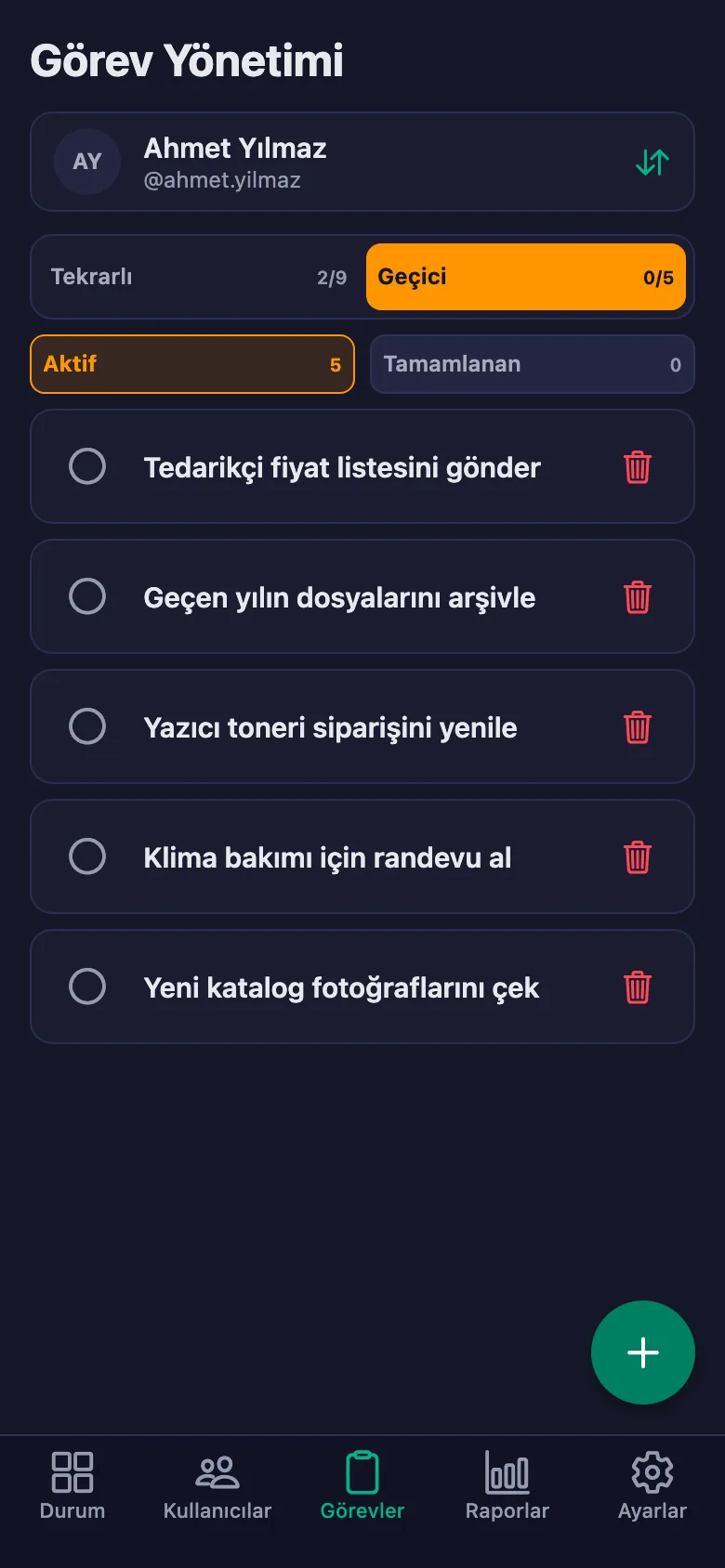 Bu görüntüler uygulamanın kendisinden alınmıştır.