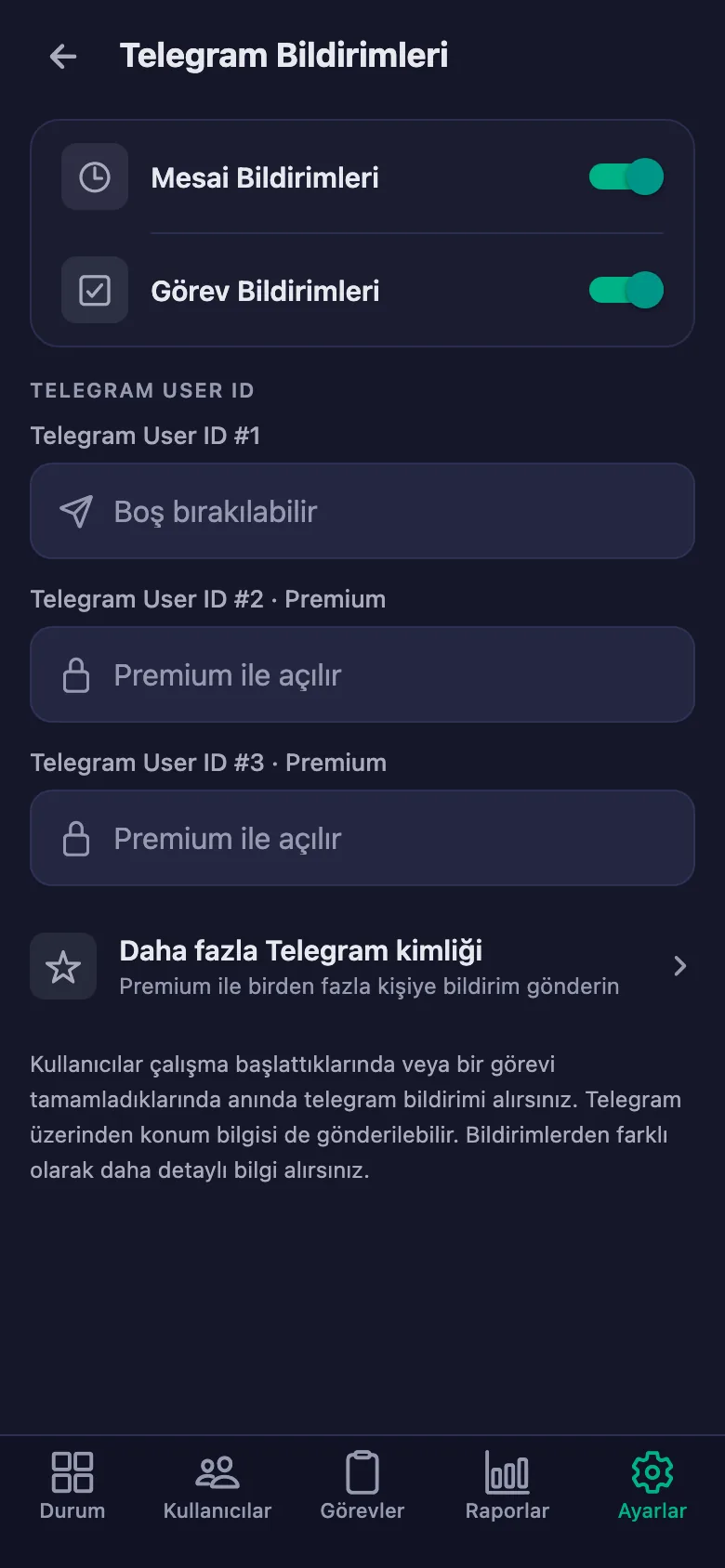 Telegram Bildirimleri