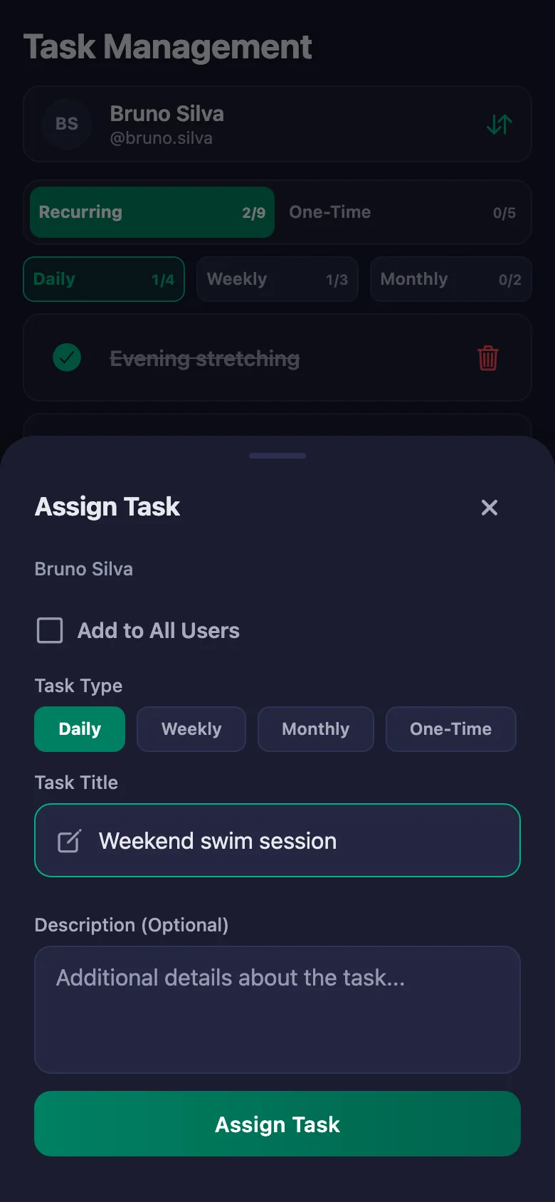 You add the programme one item at a time, and see your client's note in the same place.