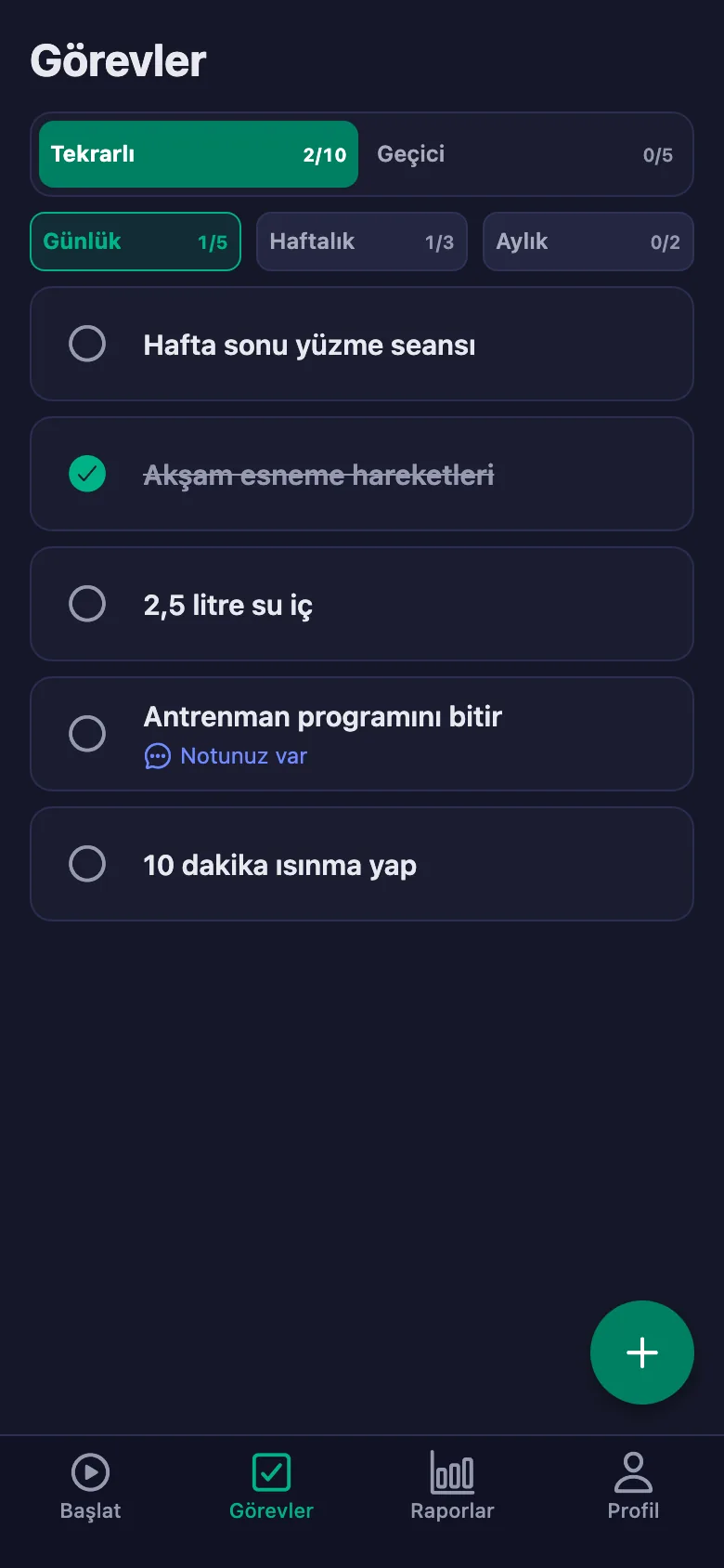 Günlük maddeler her gün yeniden açılıyor.