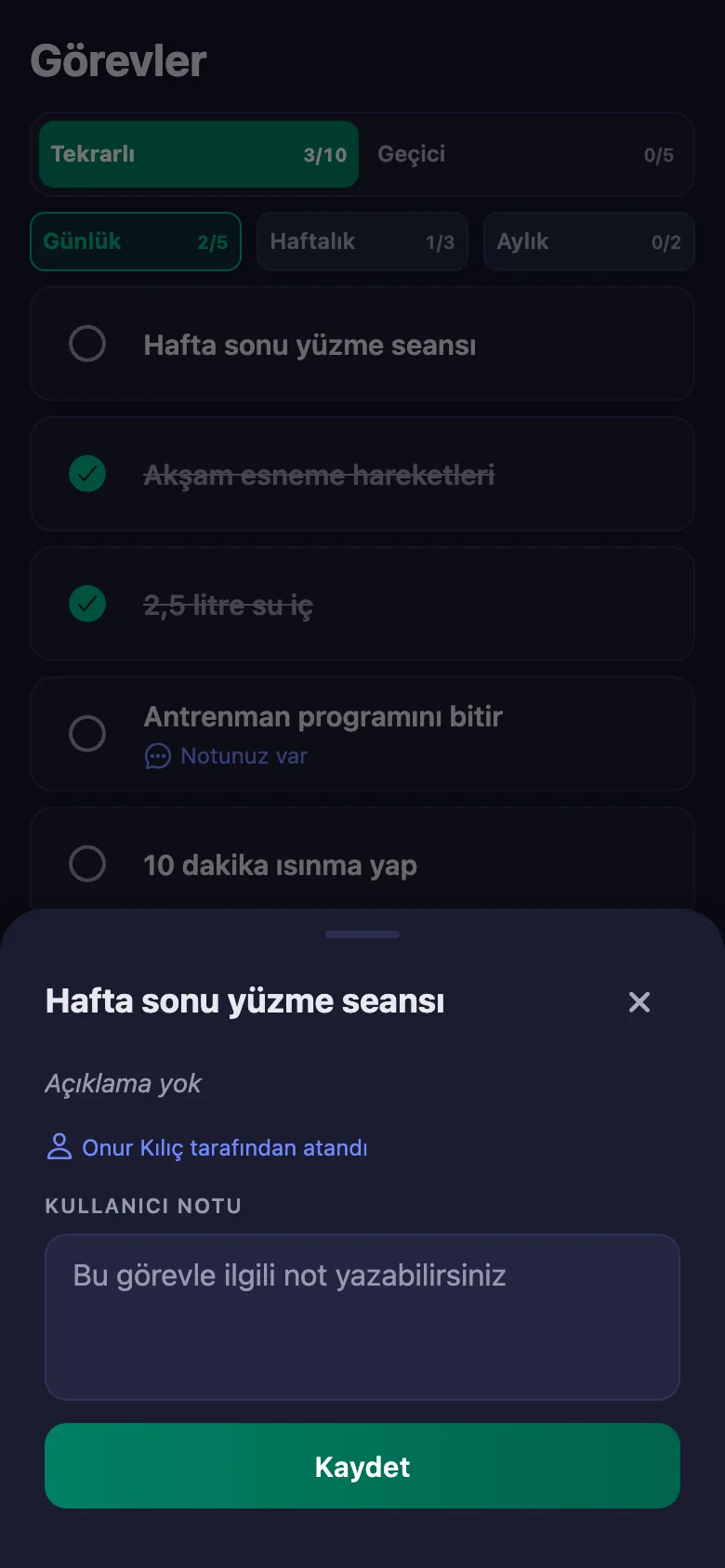 Hangi harekette zorlandığınızı yazıyorsunuz; antrenörünüz okuyor ama değiştiremiyor.
