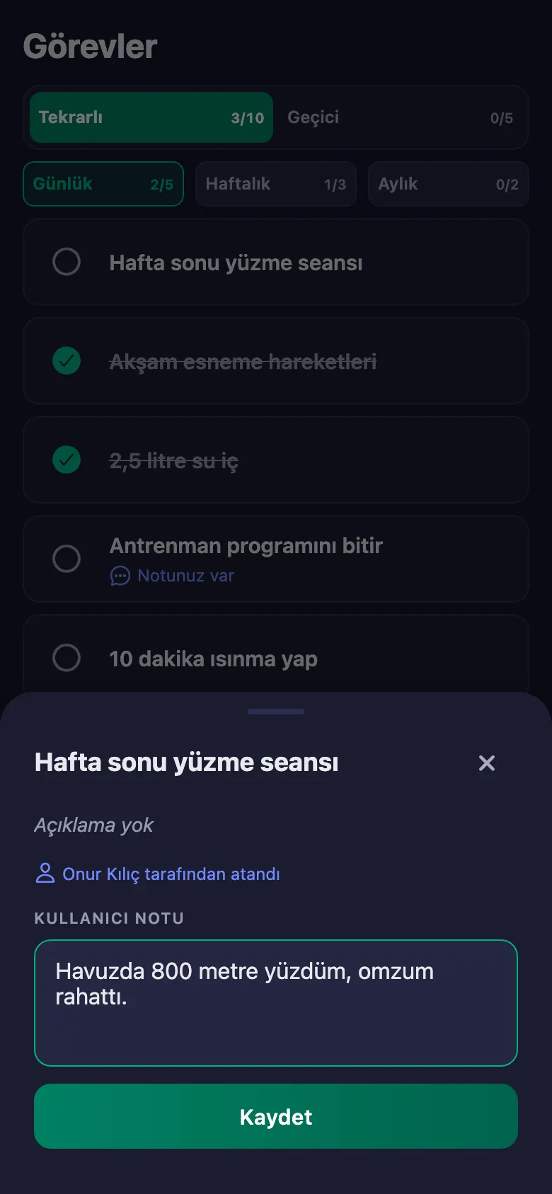 Hangi harekette zorlandığınızı yazıyorsunuz; antrenörünüz okuyor ama değiştiremiyor.