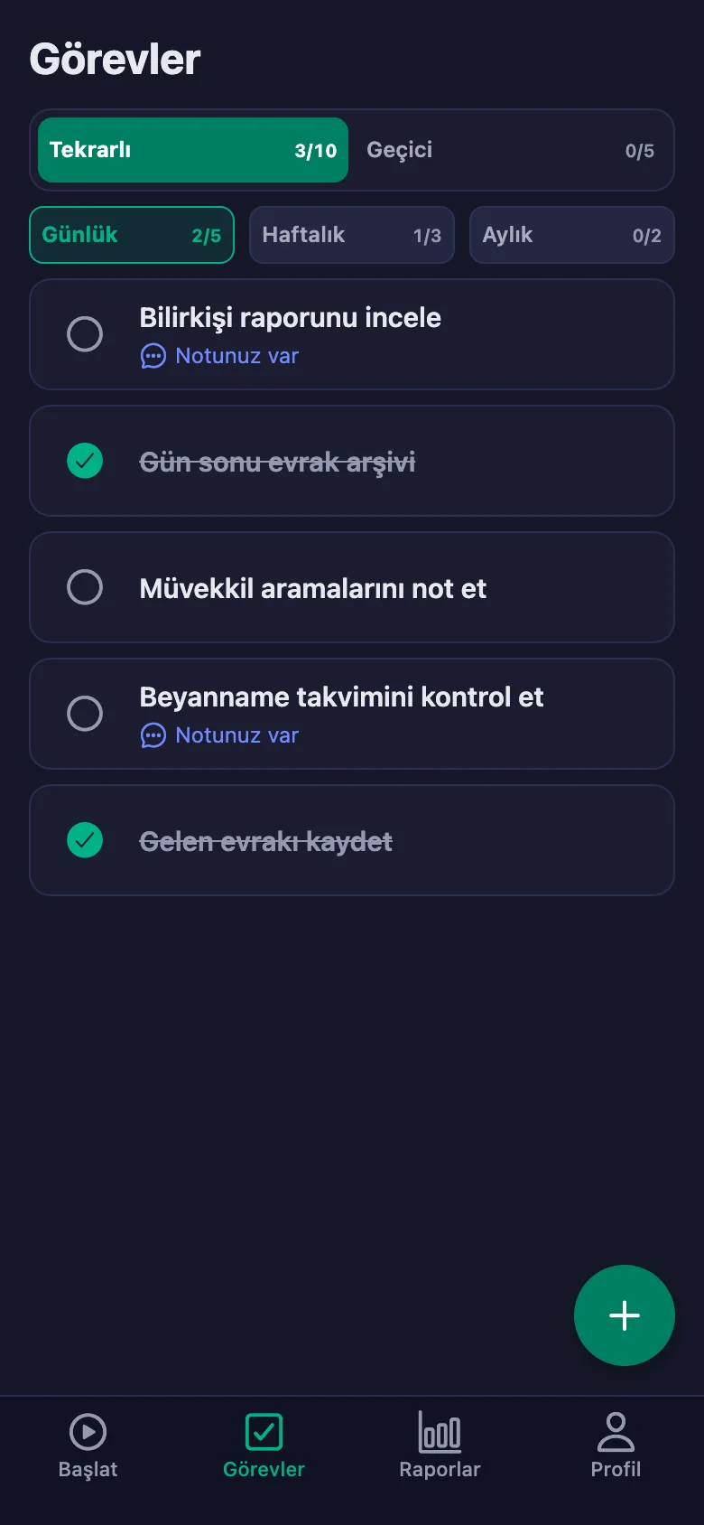 Bekleyen işiniz varsa telefonunuza bildirim düşüyor.