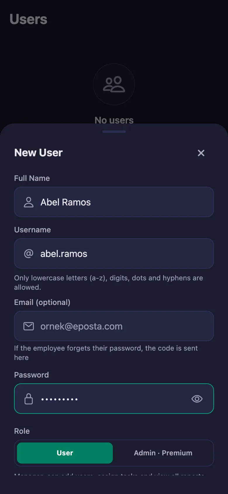 You give each person a username and password; they can sign in straight away.