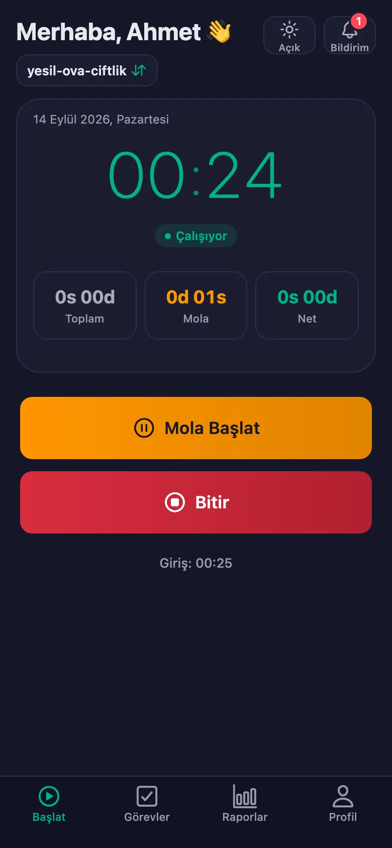 Bekleyen kaydınız varsa telefonunuza bildirim düşüyor.