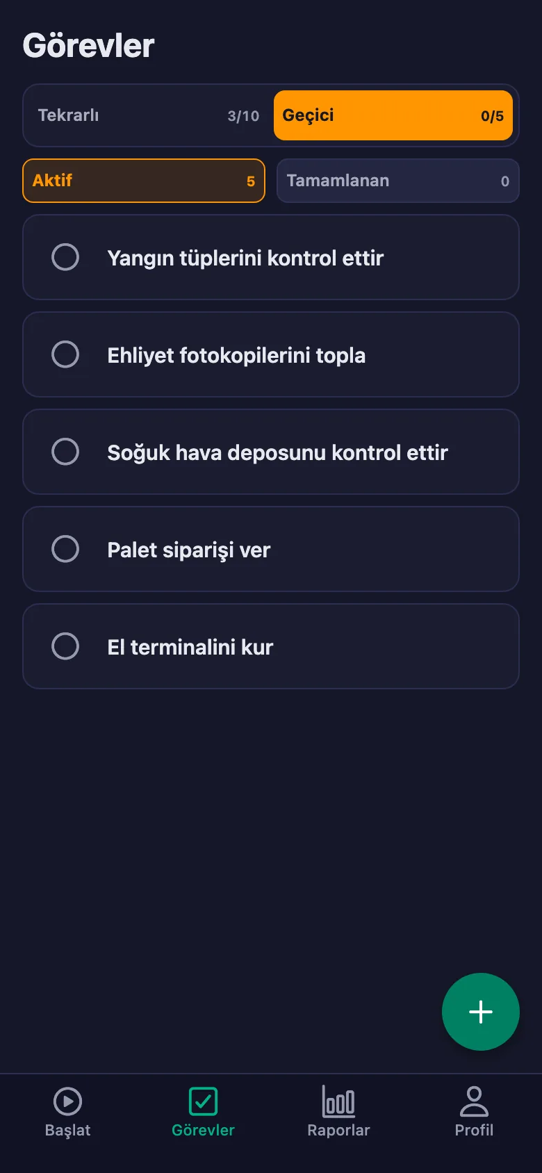 Günlük kontroller her gün yeniden açılıyor.
