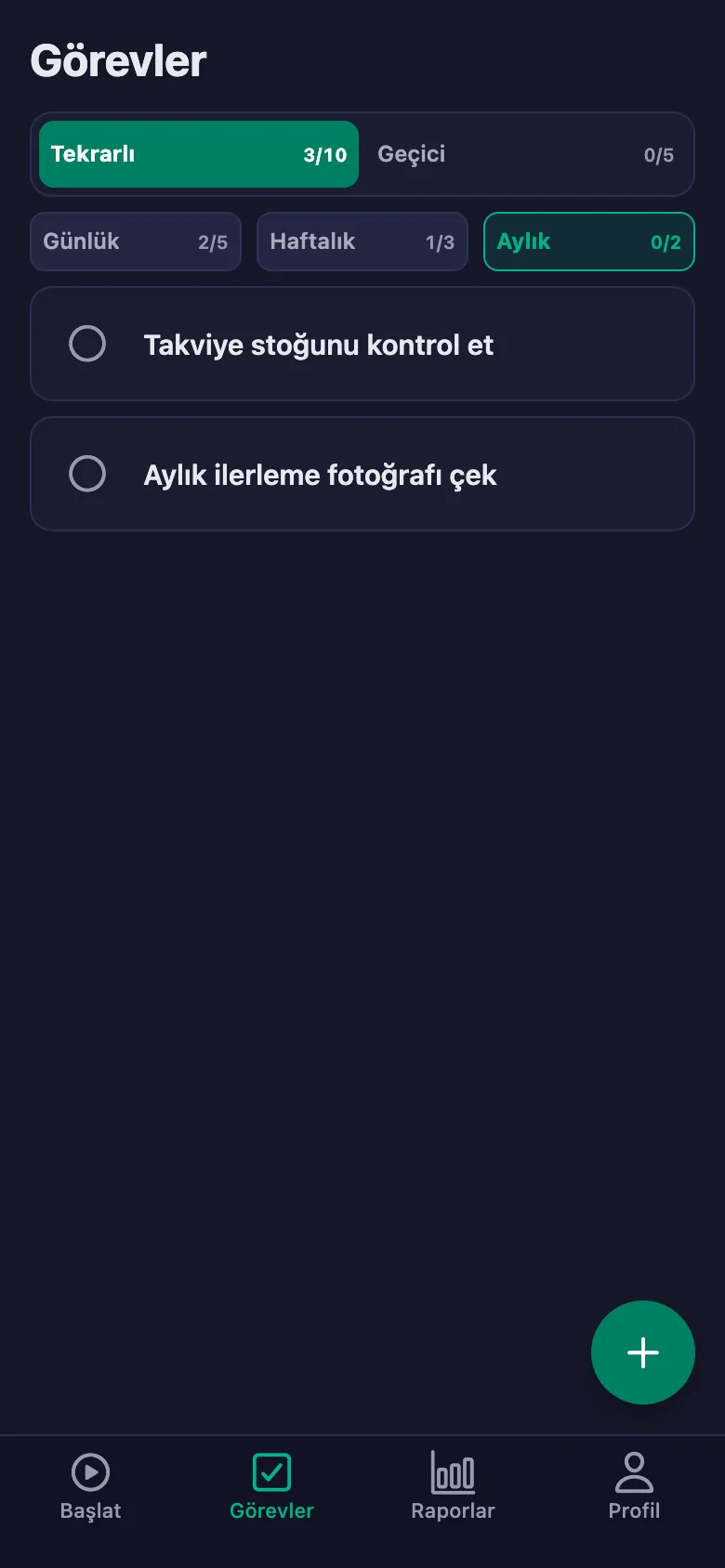Günlük maddeler her gün yeniden açılıyor.