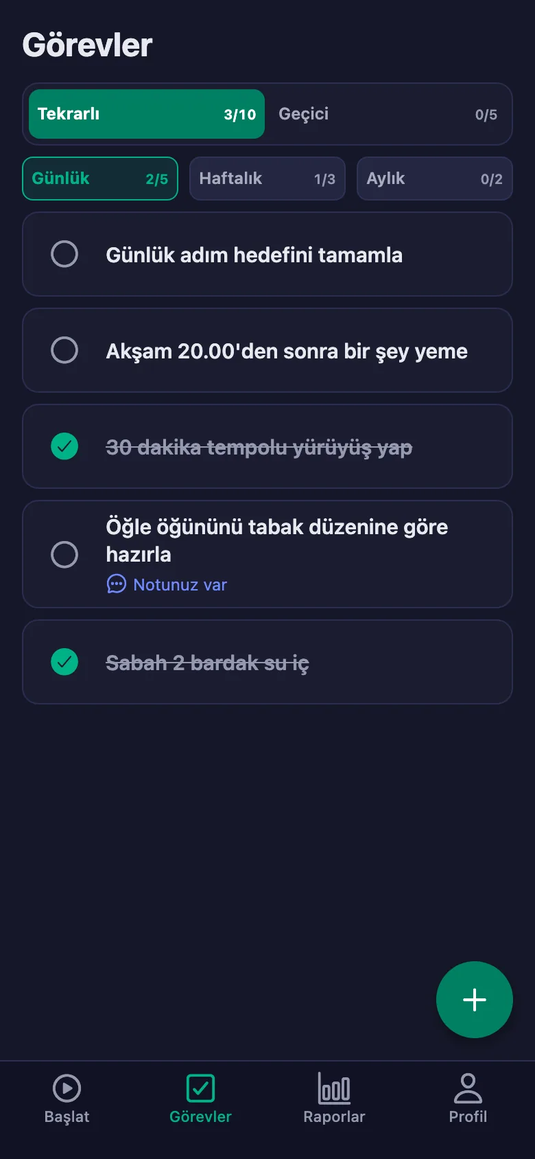 Günlük maddeler her gün yeniden açılıyor.