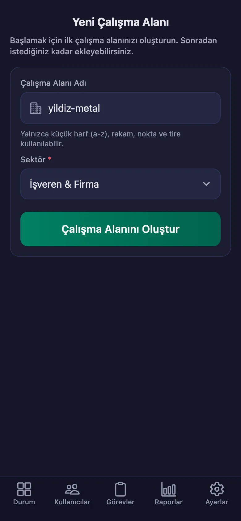 Alana verdiğiniz ad, personelin gireceği kodun da kendisi.
