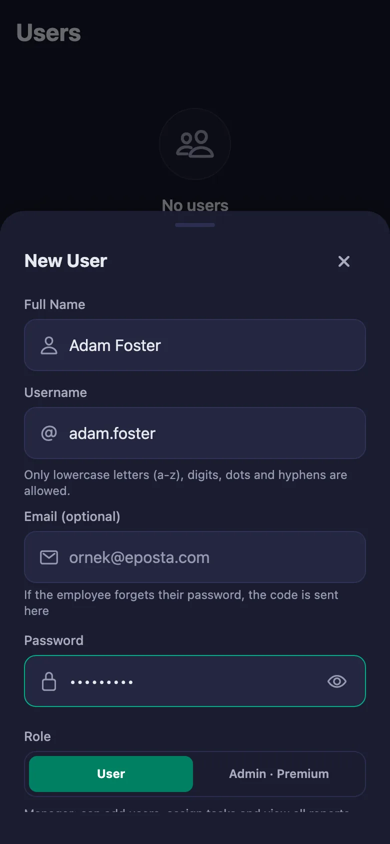 Give each person a username and password; they can sign in right away.