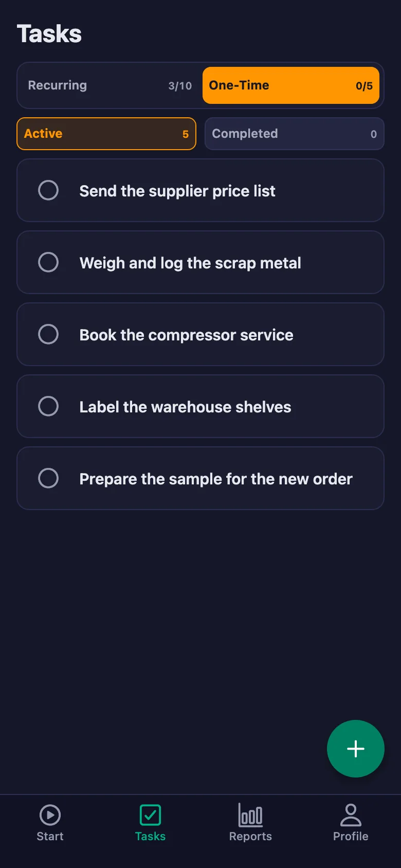 Daily tasks reopen every day.