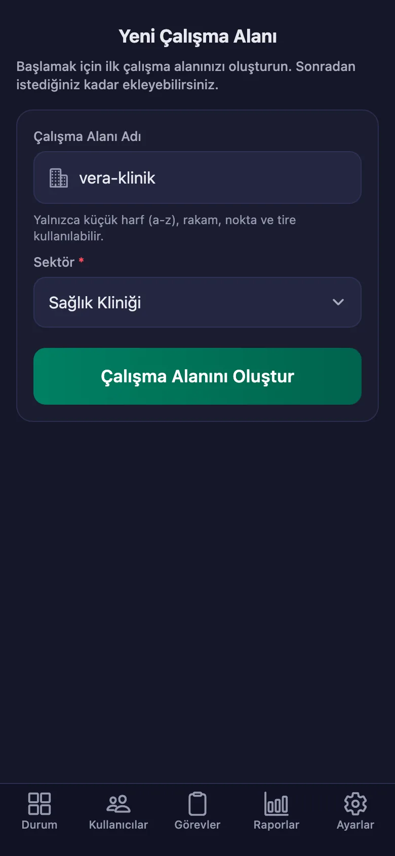 Alana verdiğiniz ad, personelin gireceği kodun da kendisi.