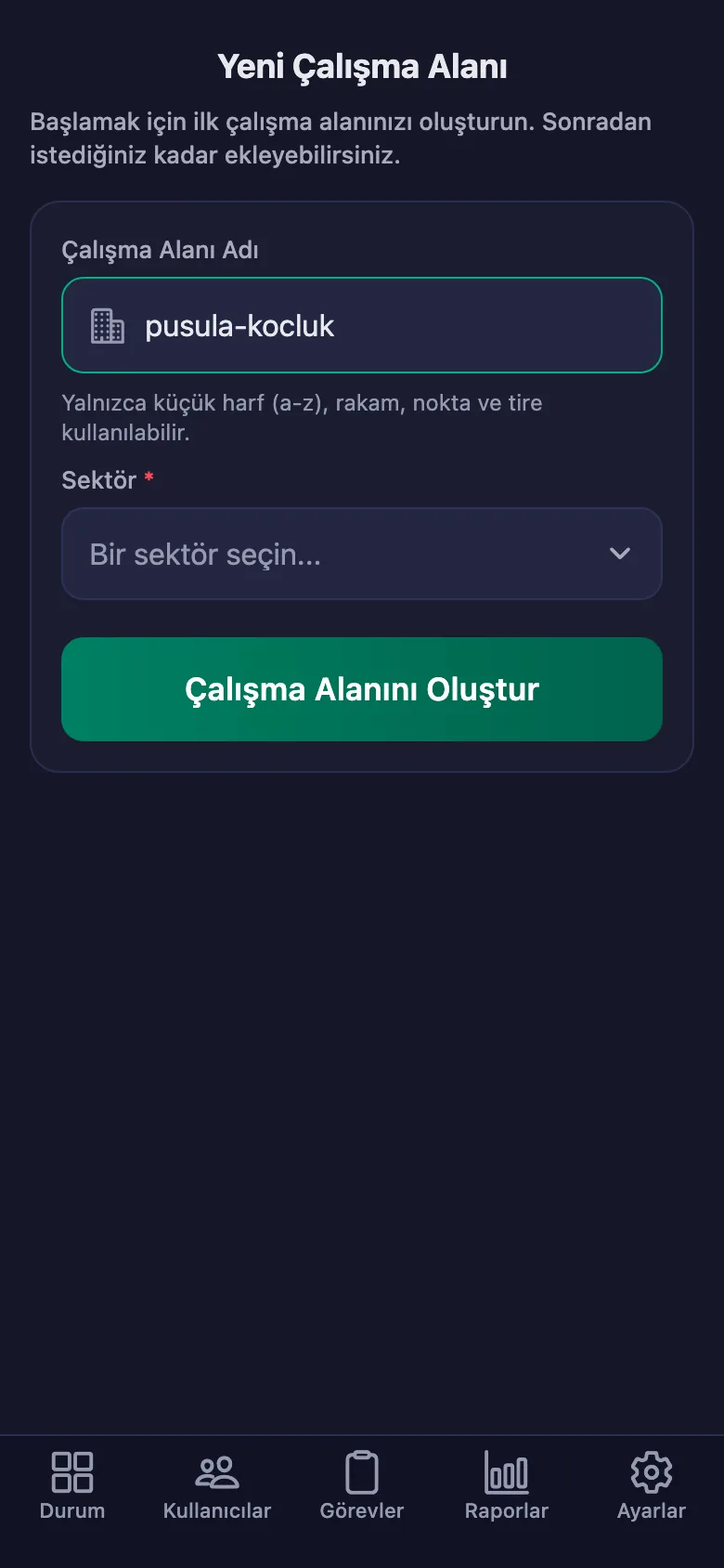 Alana verdiğiniz ad, danışanların gireceği kodun da kendisi.
