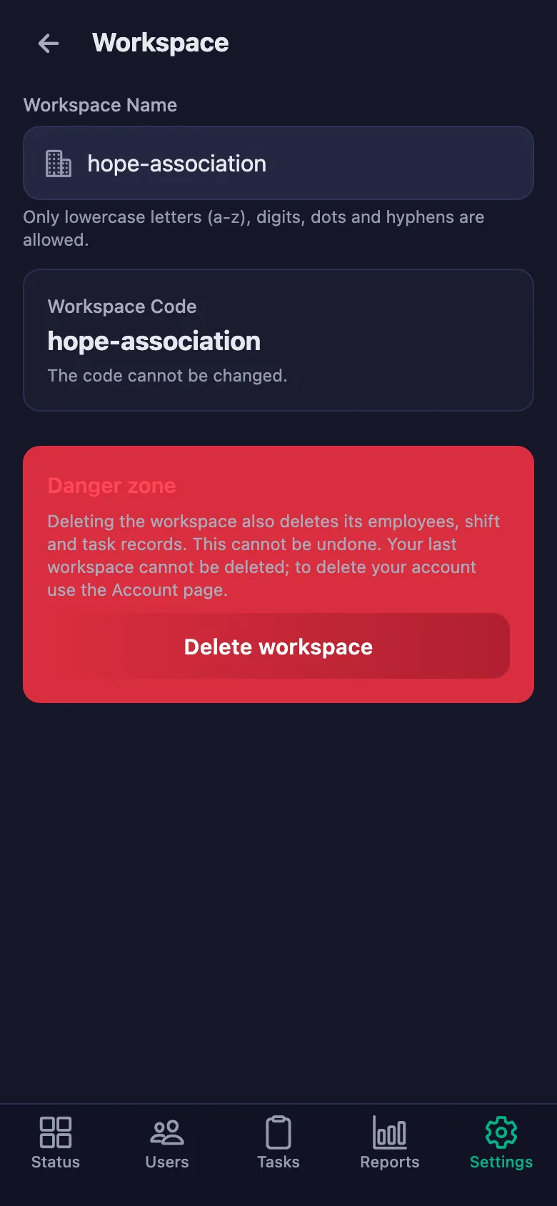 You download the activity report as a PDF; notifications can also go to Telegram if you want.