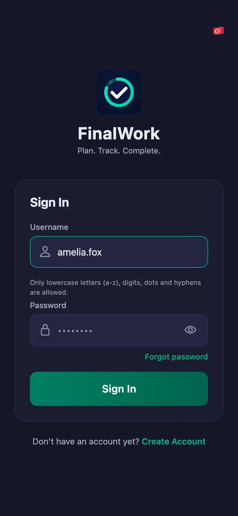The username and password your coordinator gave you is all you need.