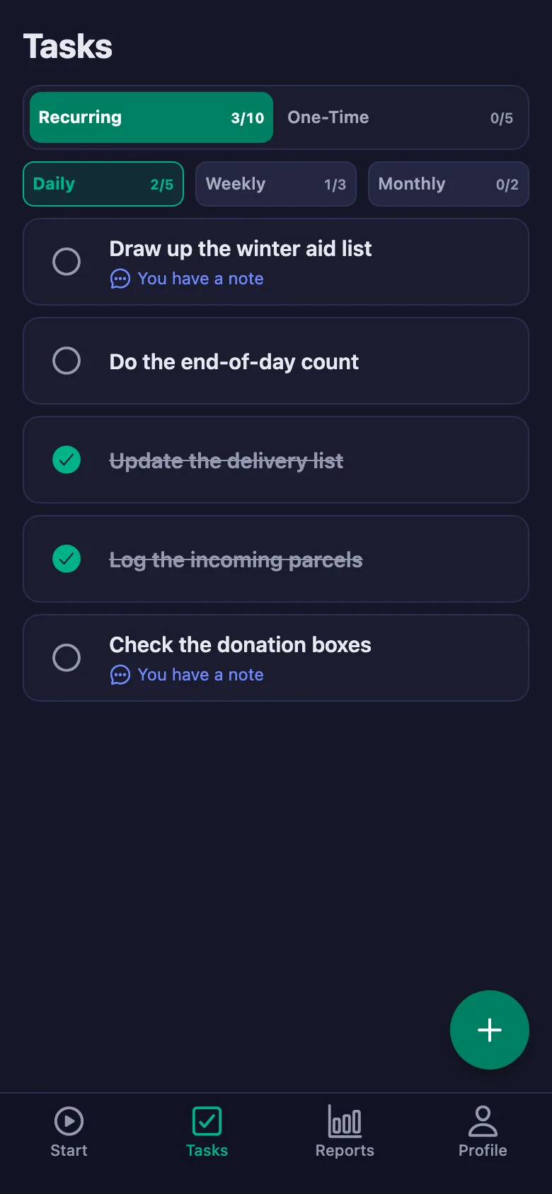 If you have a task waiting, a notification lands on your phone.