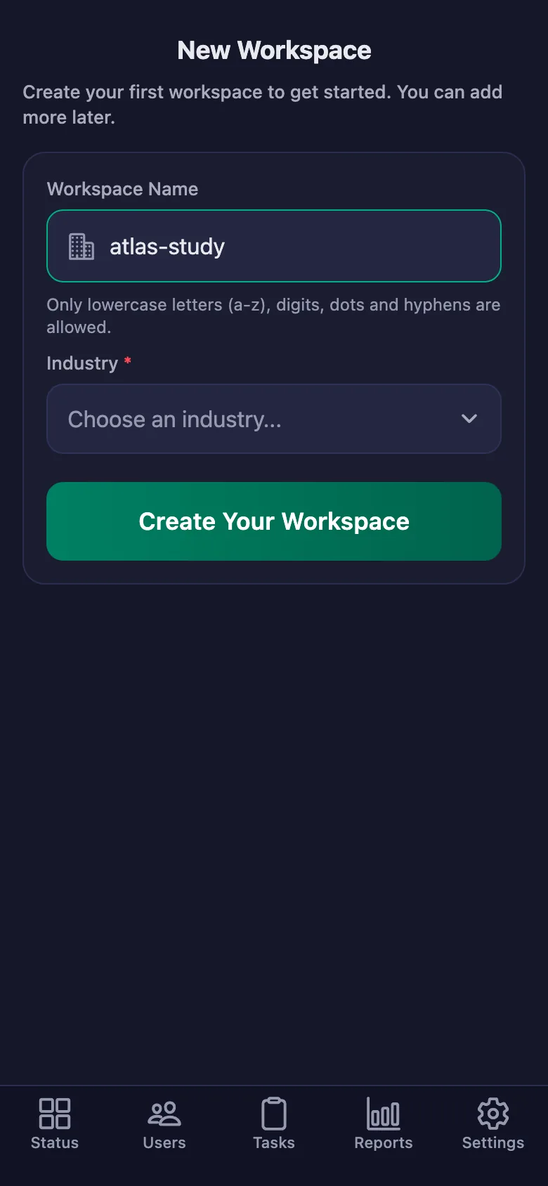 The name you give the workspace is also the code your students will enter.