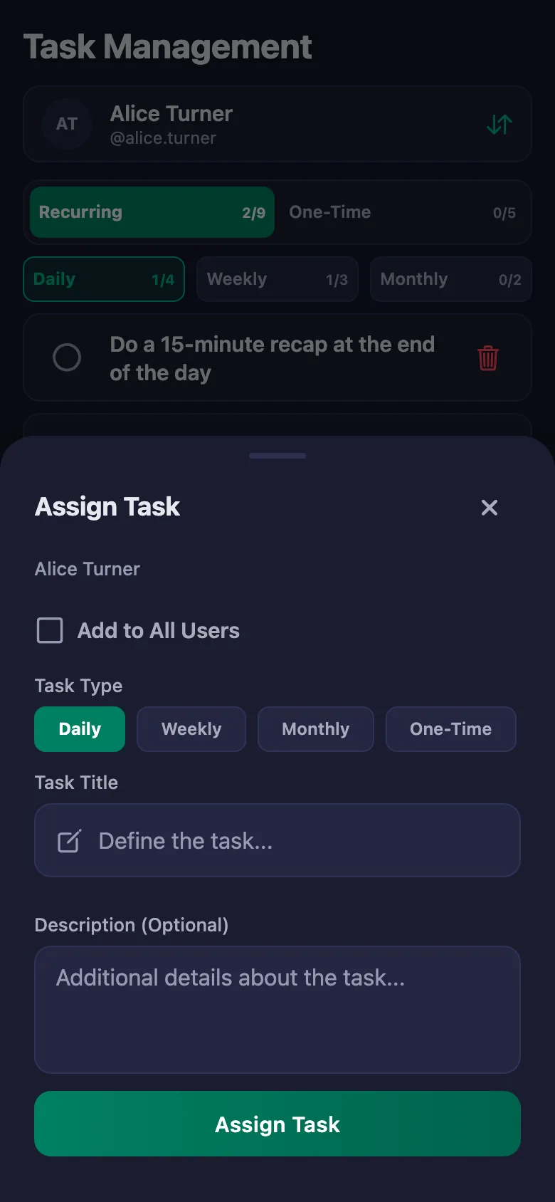 Add the homework item by item, and see the note your student wrote in the same place.