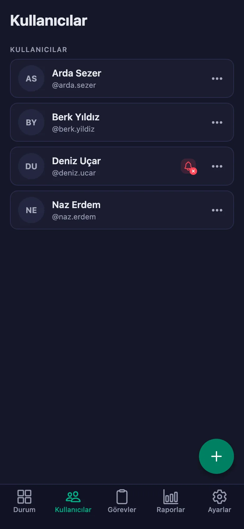 Hatırlatmanın ulaşması bildirim iznine bağlı; vermeyeni listede görüyorsunuz.