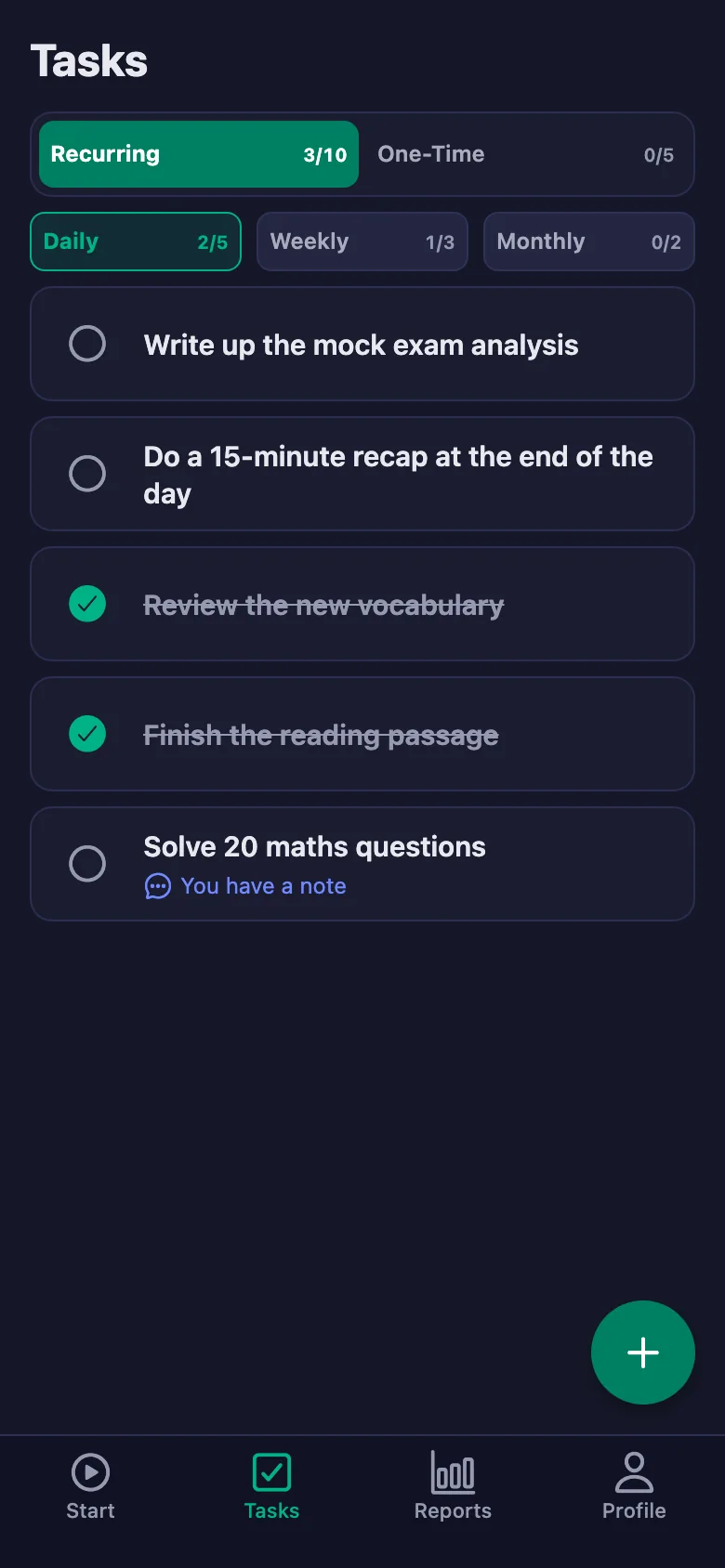 Daily items reopen every day.