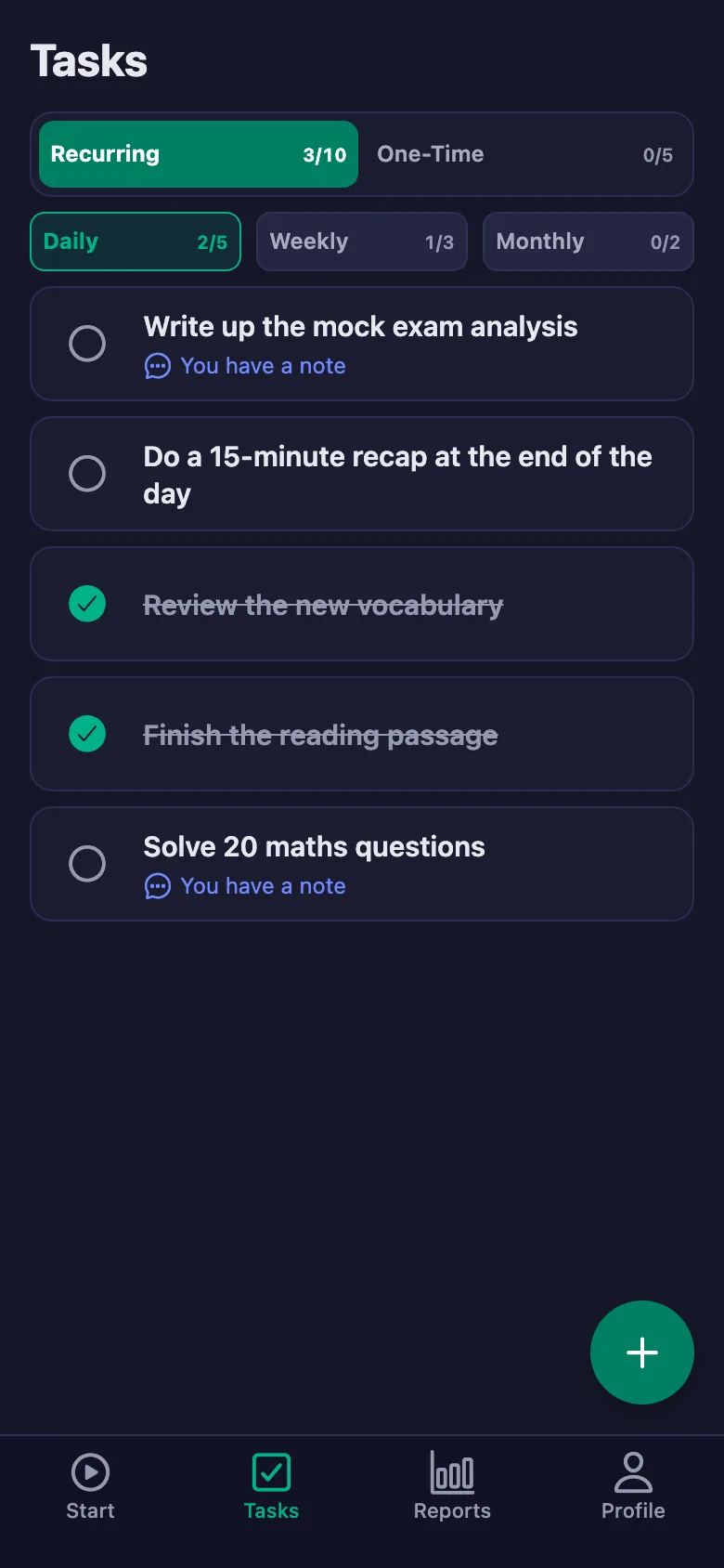 If you still have homework undone, a notification lands on your phone.
