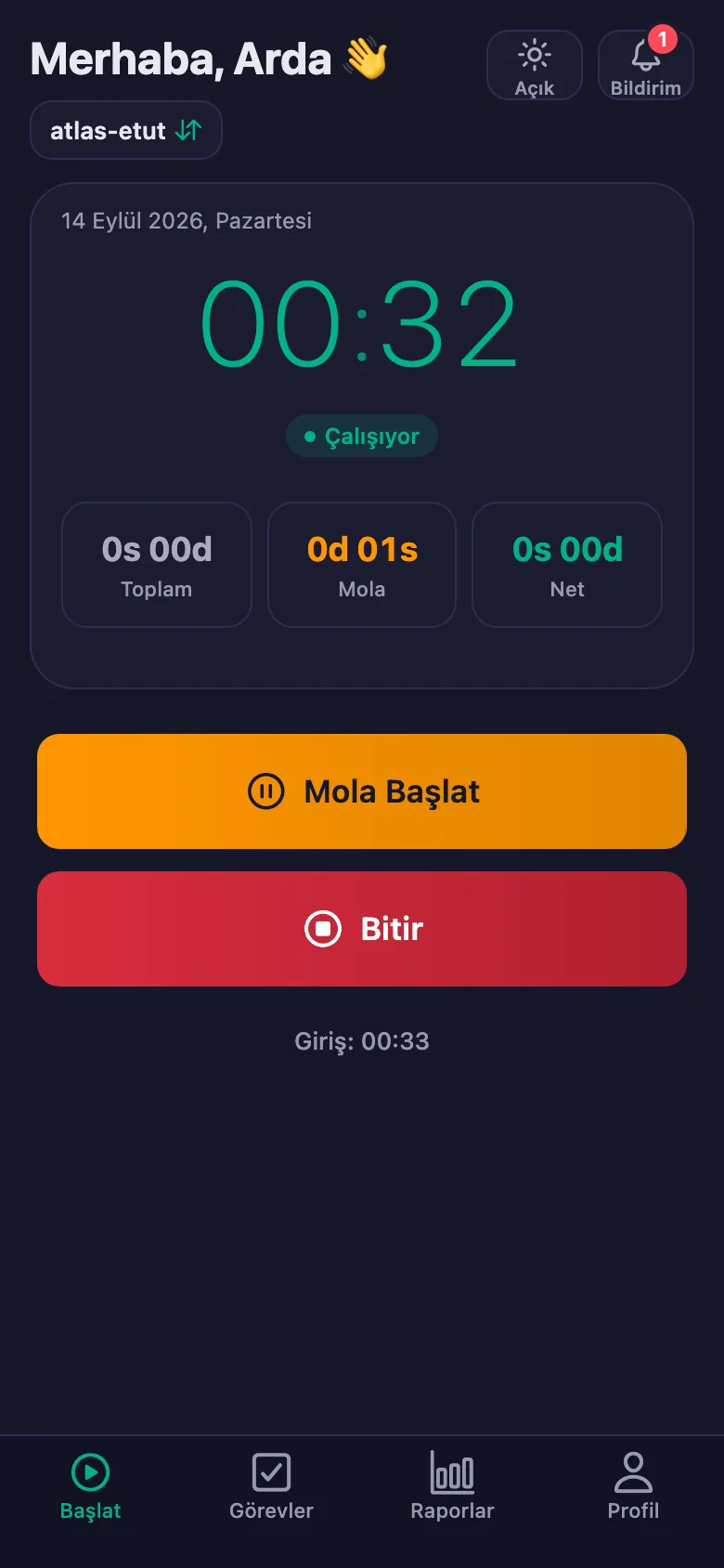 Yapılmamış ödeviniz varsa telefonunuza bildirim düşüyor.