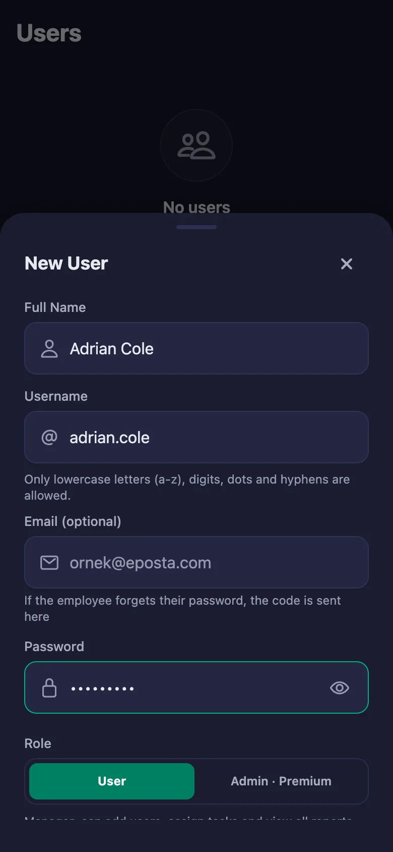 You give each person a username and password; they can sign in straight away.