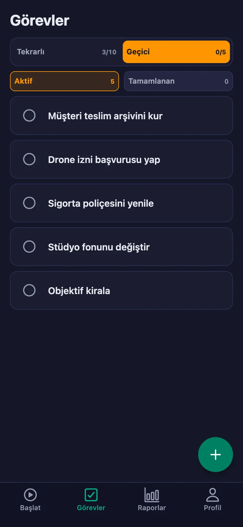 Günlük kontroller her gün yeniden açılıyor.