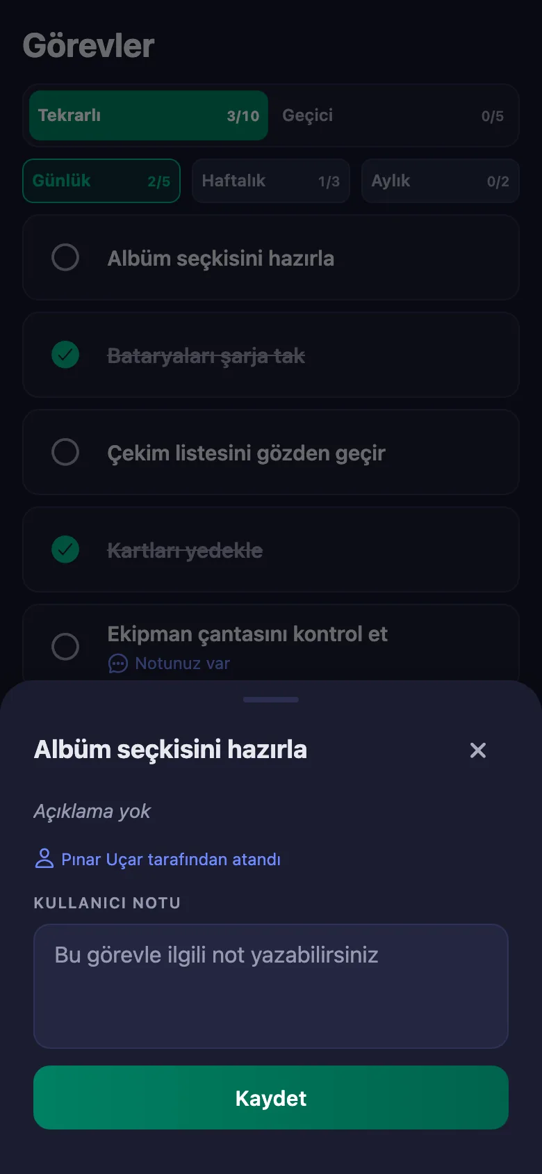 Sette ne oldu, nasıl çözüldü — kısa bir not; sorumlu okuyor ama değiştiremiyor.