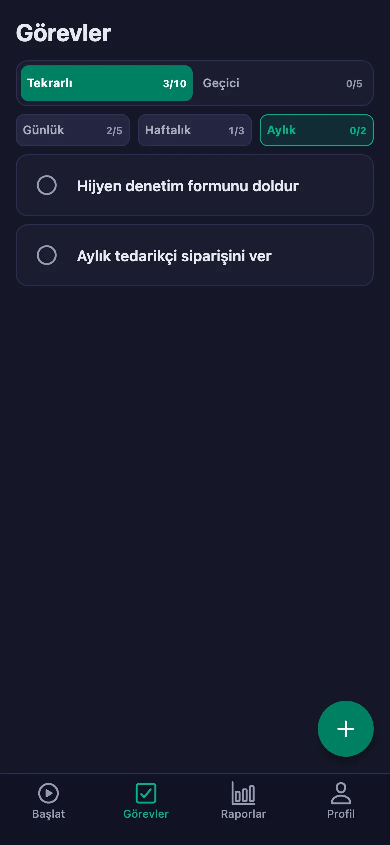 Günlük maddeler her gün yeniden açılıyor.