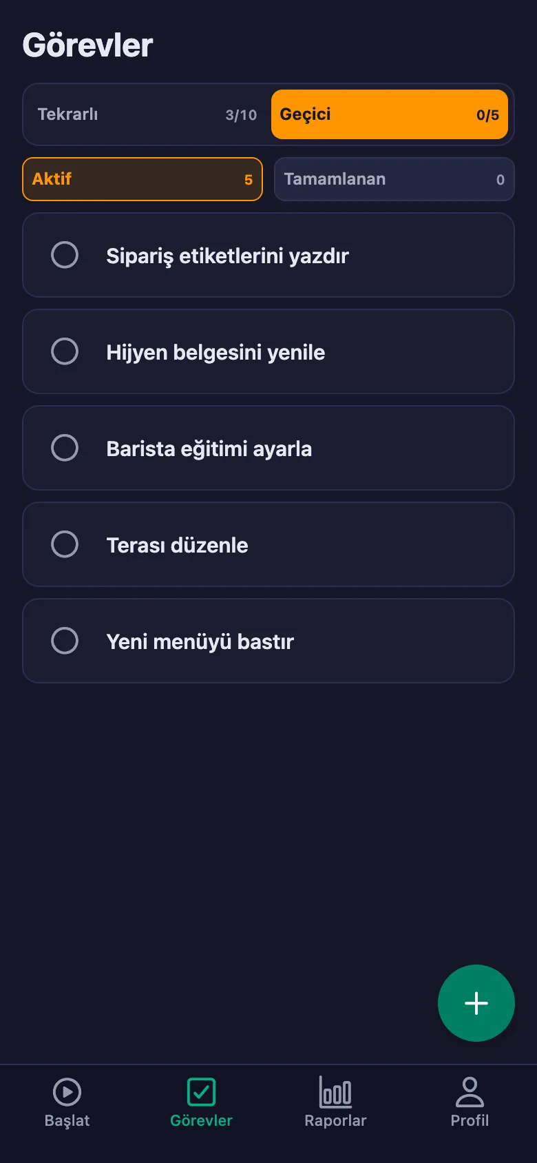 Günlük maddeler her gün yeniden açılıyor.