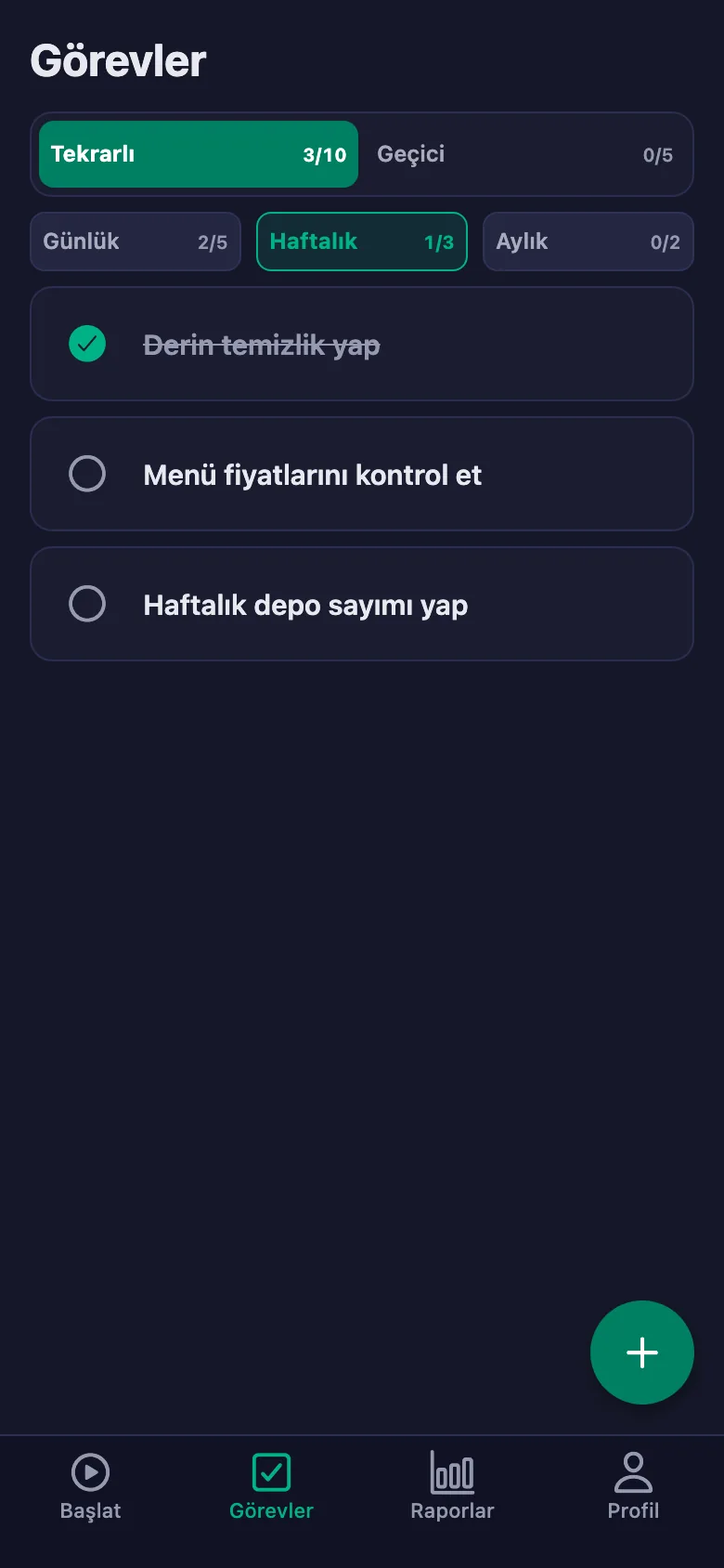 Günlük maddeler her gün yeniden açılıyor.
