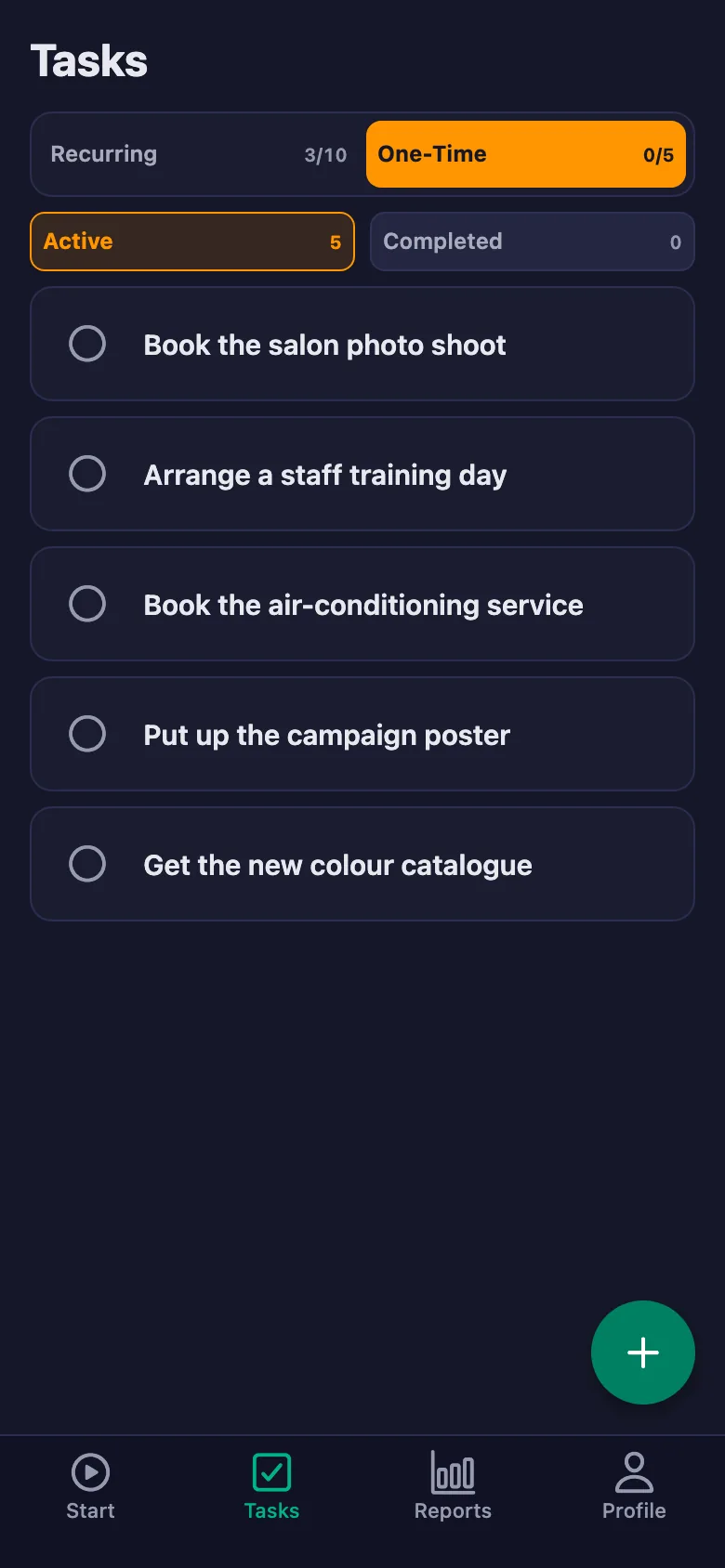 Daily tasks open up again every day.