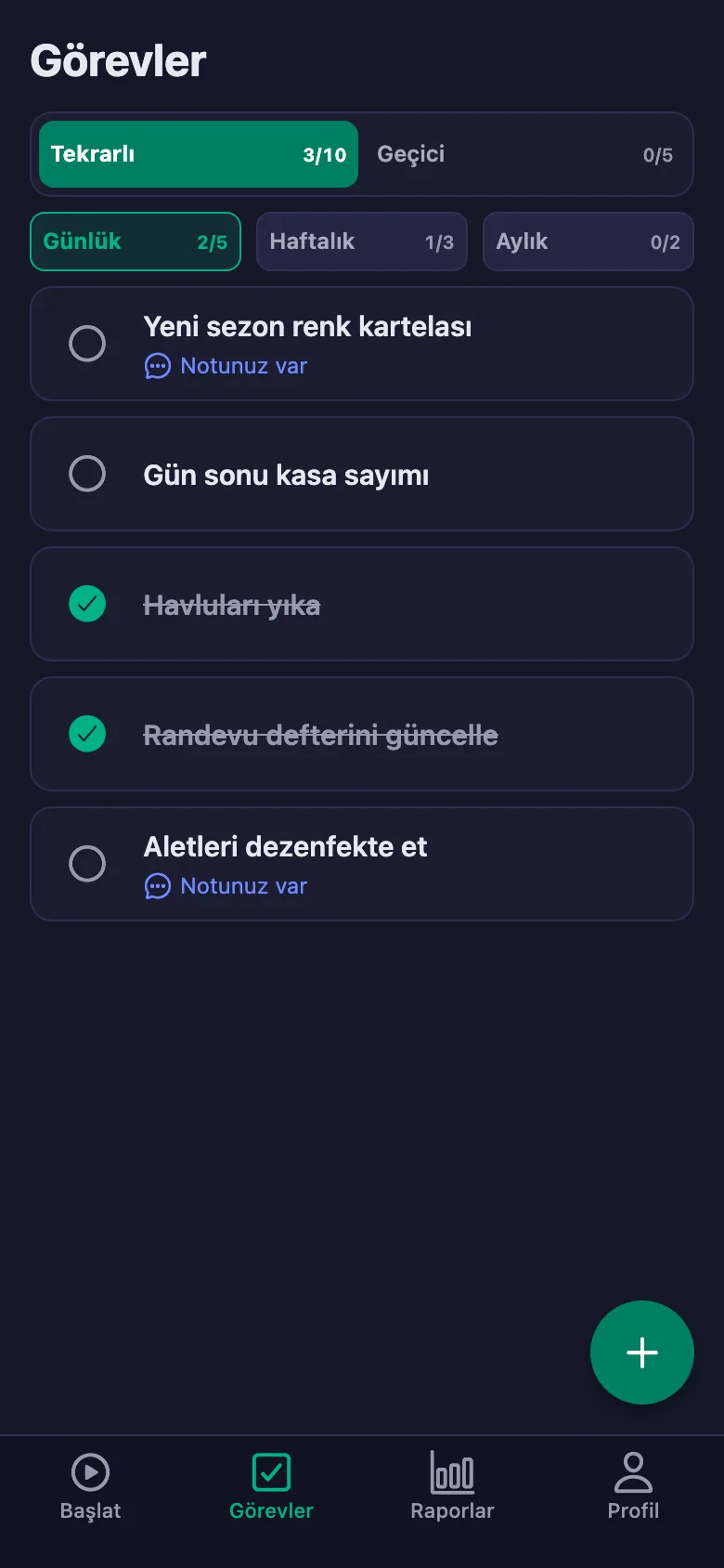 Bekleyen göreviniz varsa telefonunuza bildirim düşüyor.