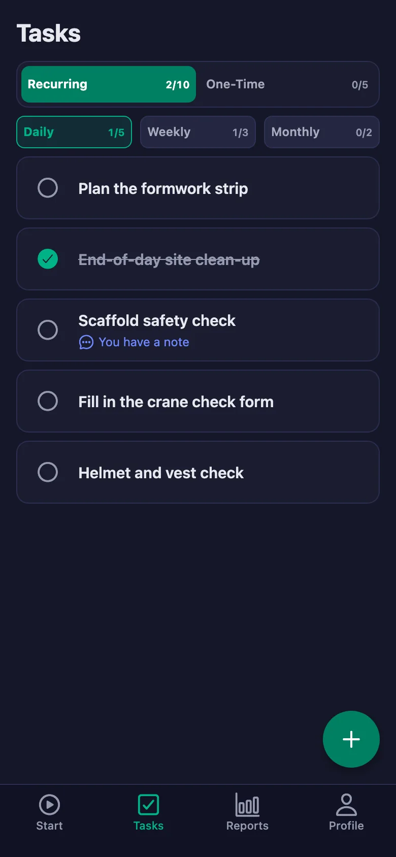 Daily checks open up again every day.