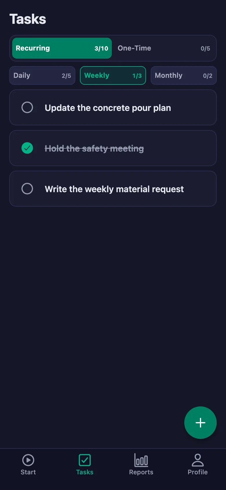 Daily checks open up again every day.