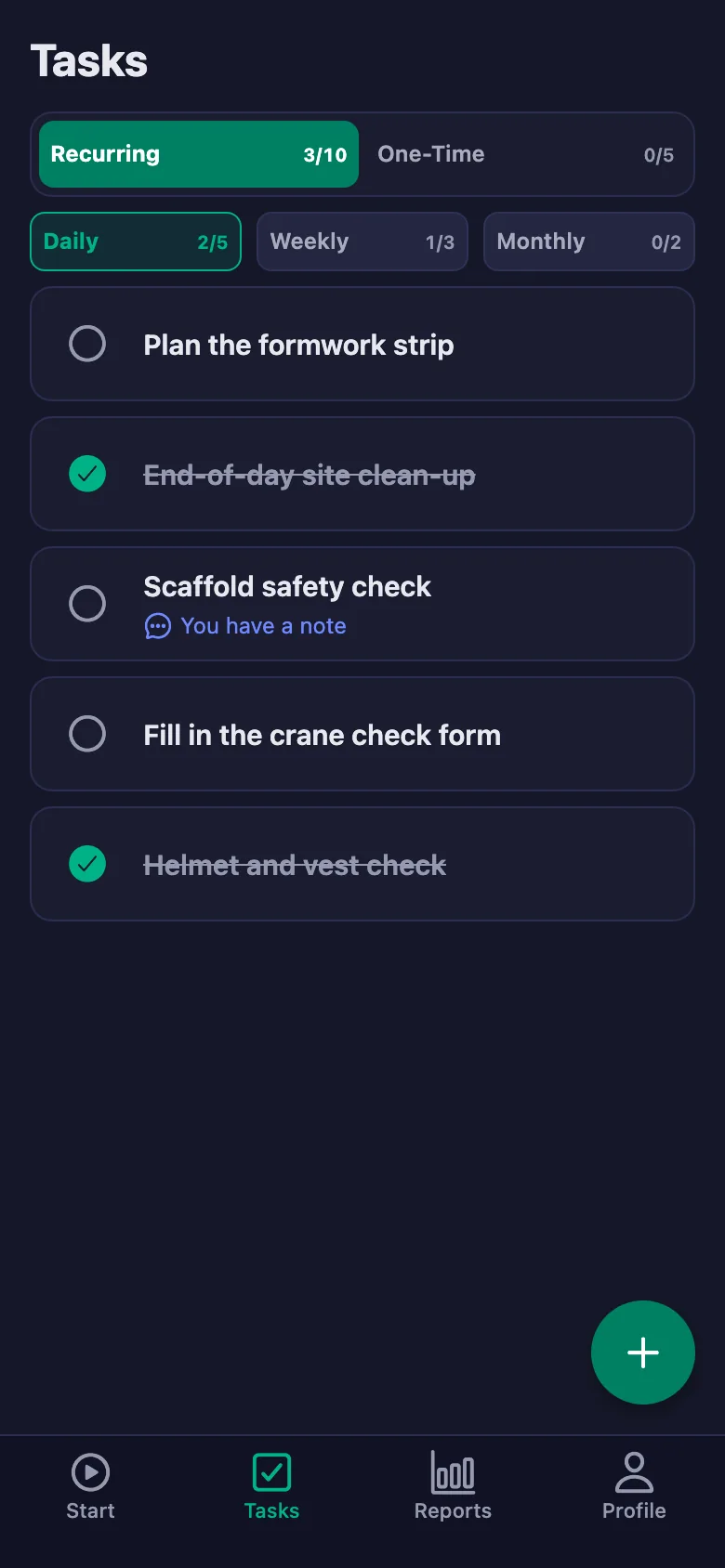 Daily checks open up again every day.