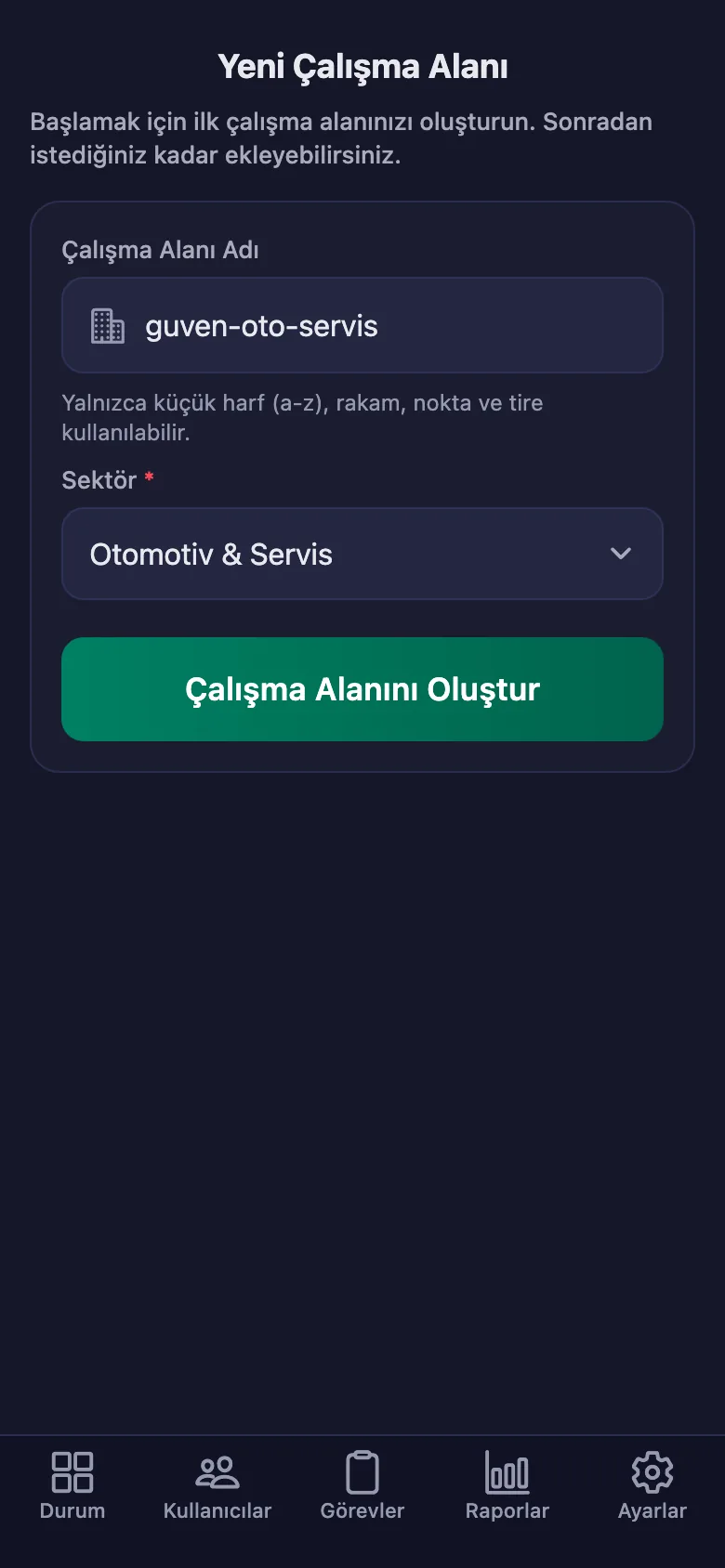 Alana verdiğiniz ad, ustaların gireceği kodun da kendisi.