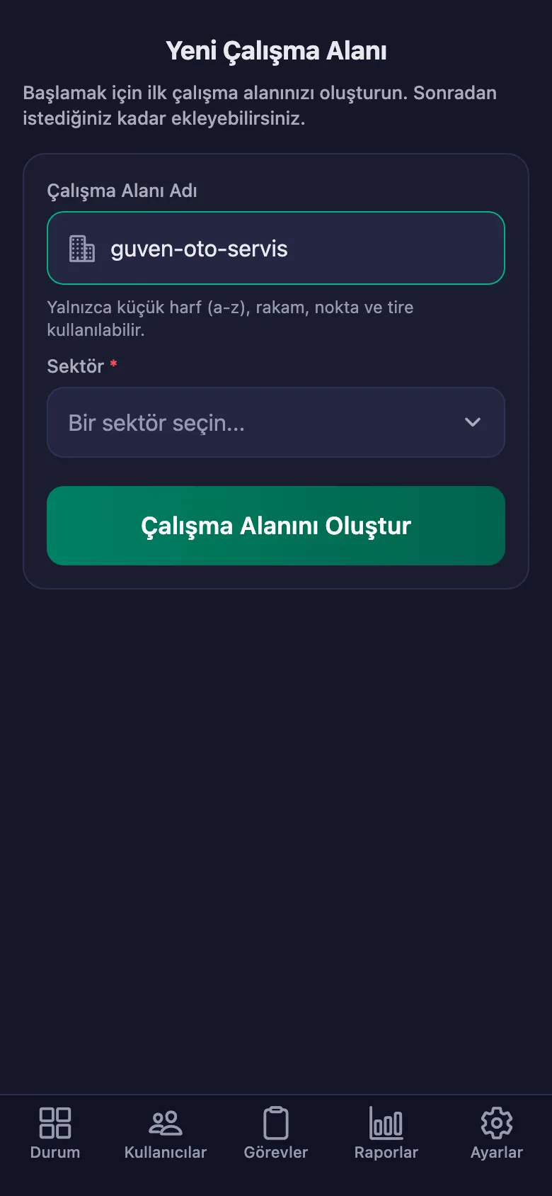 Alana verdiğiniz ad, ustaların gireceği kodun da kendisi.