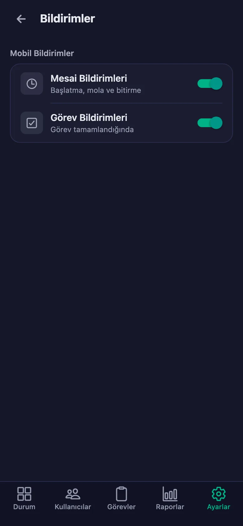 Altı ayrı yuva; iş atlanırsa telefona bildirim düşüyor.