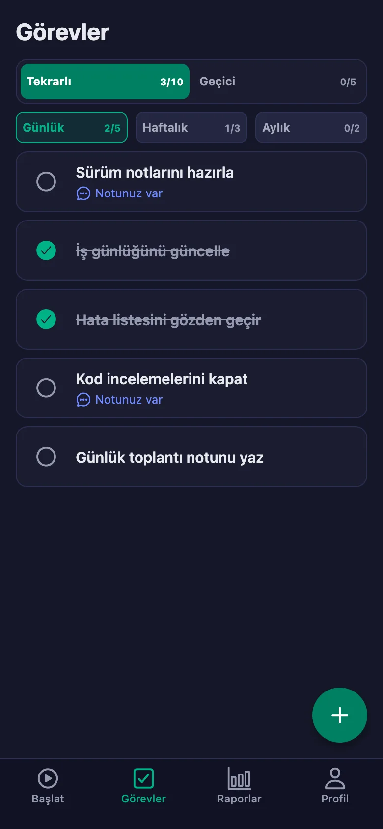 Bekleyen işiniz varsa telefonunuza bildirim düşüyor.